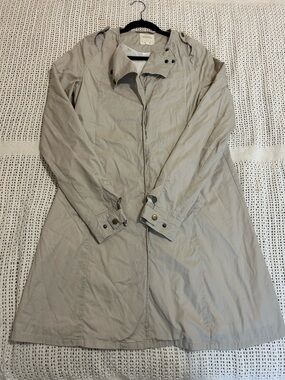Numph Anthropologie Women’s Light Stone Trench Coat 100% Cotton Size M